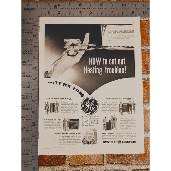 1941 General Electric Print Ad‎ - WWII Era Heating Innovation Solutions Vintage - Picture 4 of 11